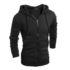 Men’s Fashion Sports Sweater Solid Color Zipper Jacket Sweatshirts Coat (Black)